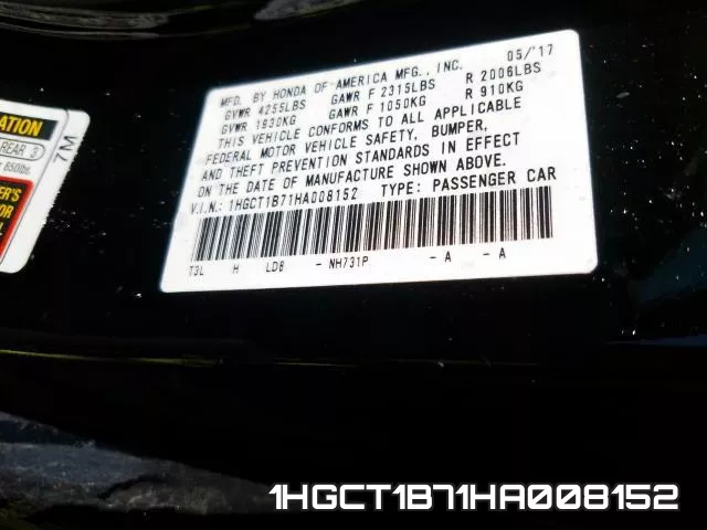 1HGCT1B71HA008152 фото 2