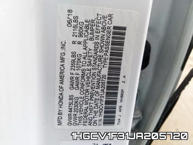 1HGCV1F31JA205720 фото 2