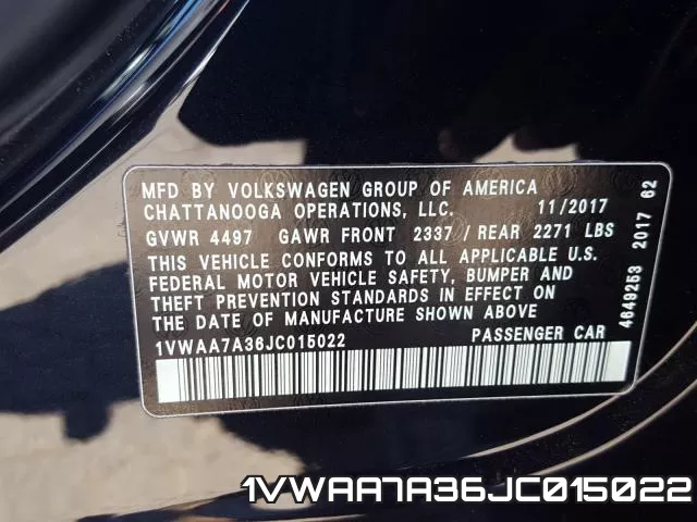 1VWAA7A36JC015022 фото 2