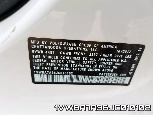 1VWBA7A36JC010102 фото 2