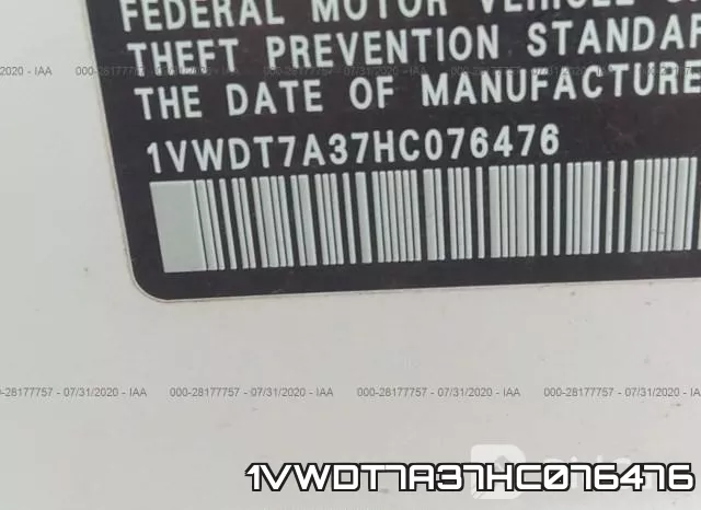 1VWDT7A37HC076476 фото 10