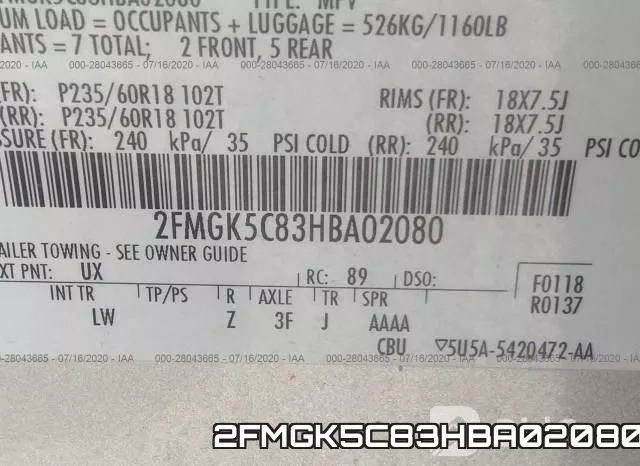 2FMGK5C83HBA02080 фото 10