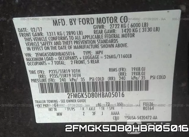 2FMGK5D80HBA05016 фото 10