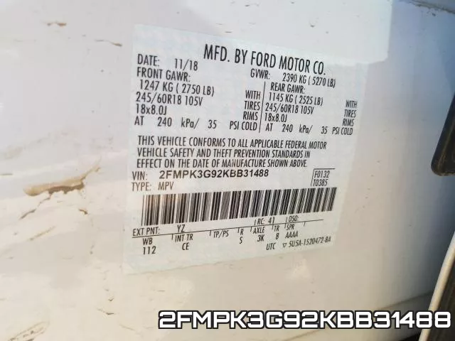2FMPK3G92KBB31488 фото 2