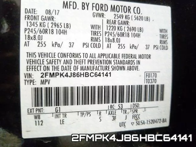 2FMPK4J86HBC64141 фото 2