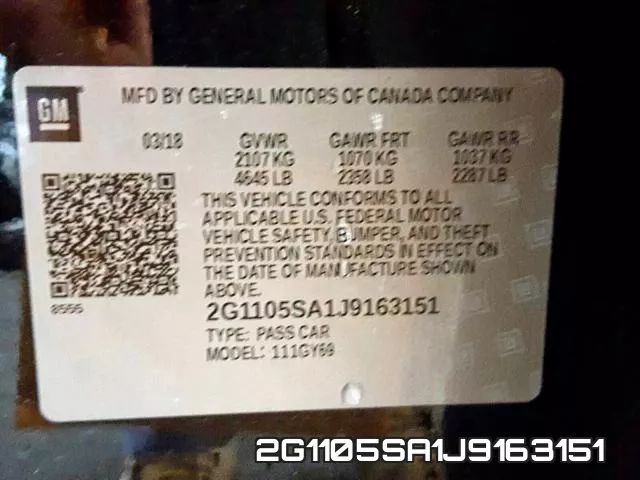 2G1105SA1J9163151 фото 2