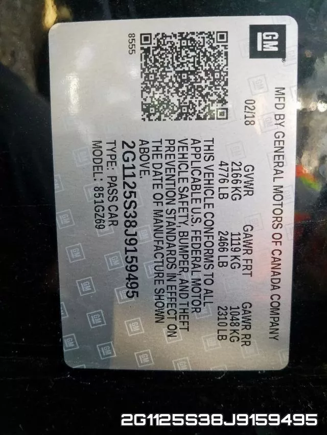 2G1125S38J9159495 фото 2