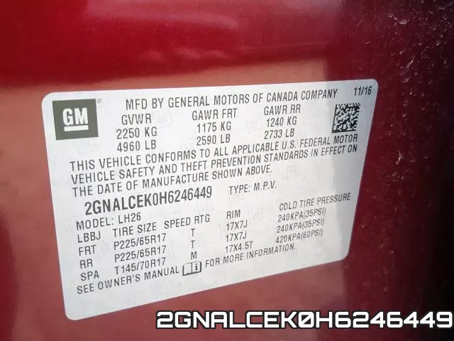 2GNALCEK0H6246449 фото 2
