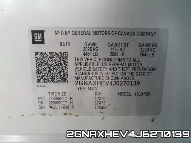2GNAXHEV4J6270139 фото 2