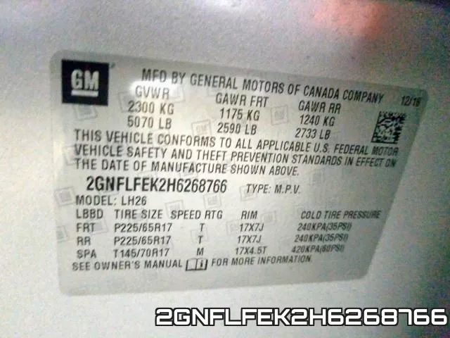 2GNFLFEK2H6268766 фото 2