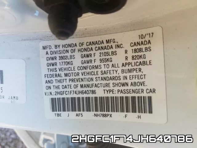 2HGFC1F74JH640786 фото 2