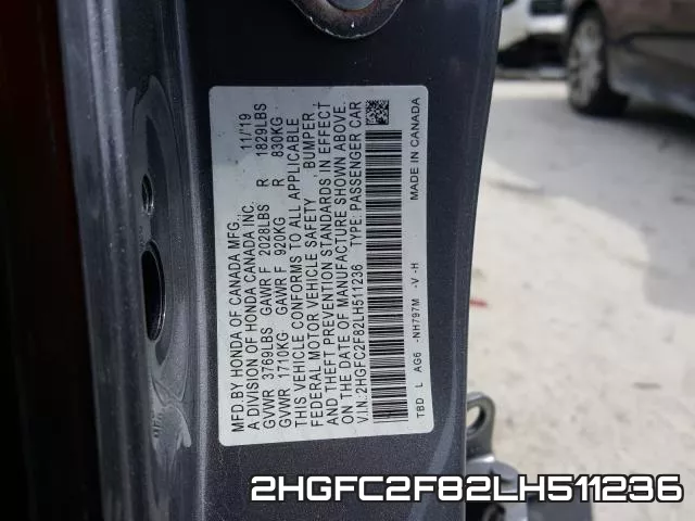 2HGFC2F82LH511236 фото 2
