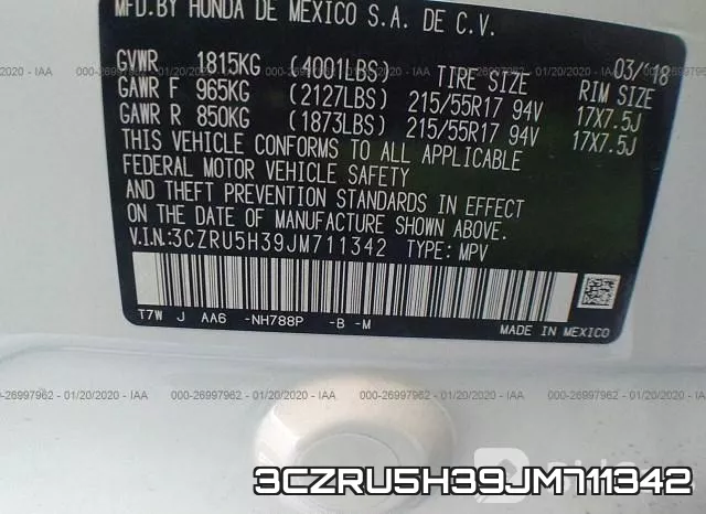3CZRU5H39JM711342 фото 10