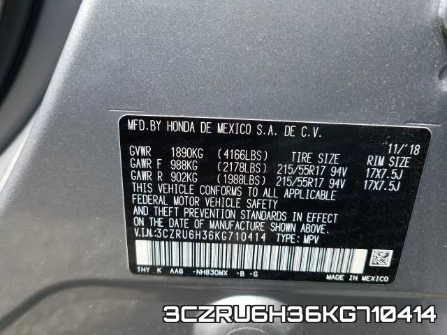 3CZRU6H36KG710414 фото 2