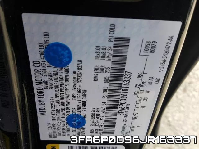 3FA6P0D96JR163337 фото 2