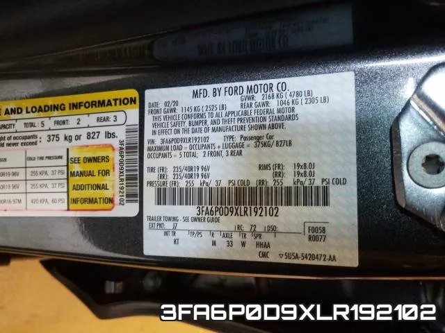 3FA6P0D9XLR192102 фото 2