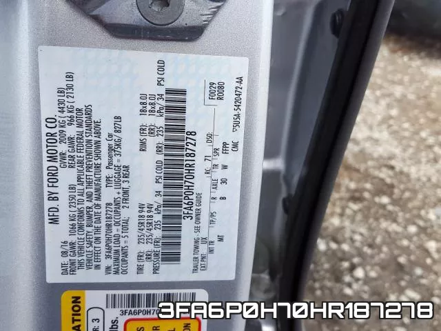 3FA6P0H70HR187278 фото 2