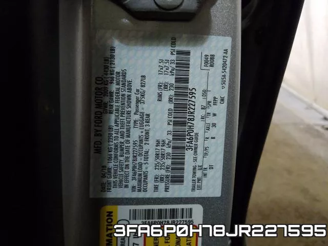 3FA6P0H78JR227595 фото 2