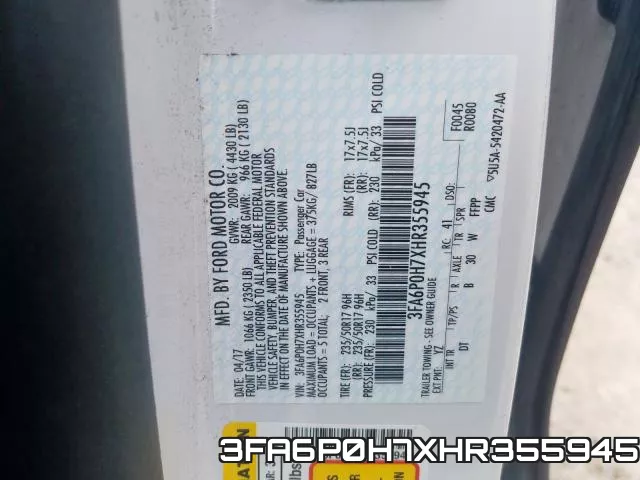3FA6P0H7XHR355945 фото 2