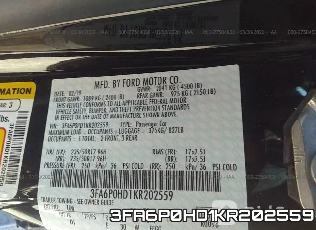 3FA6P0HD1KR202559 фото 10