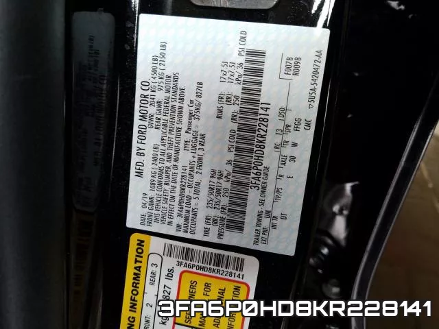 3FA6P0HD8KR228141 фото 2