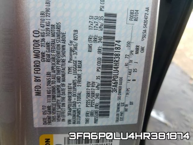 3FA6P0LU4HR381874 фото 2