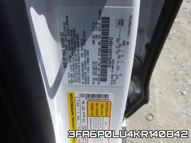 3FA6P0LU4KR140842 фото 2