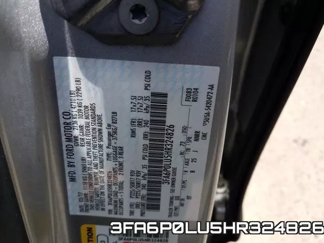 3FA6P0LU5HR324826 фото 2