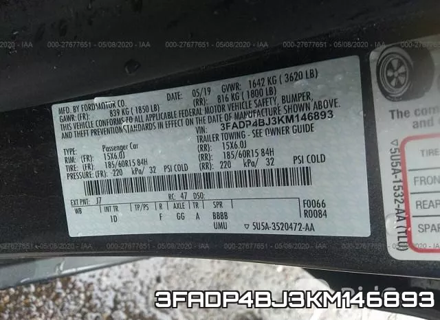 3FADP4BJ3KM146893 фото 10