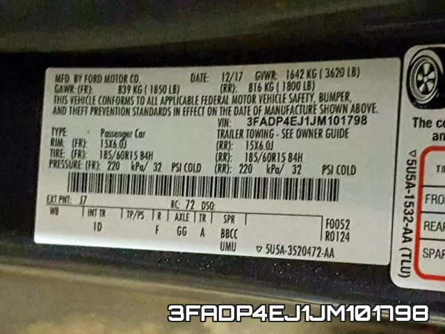 3FADP4EJ1JM101798 фото 2