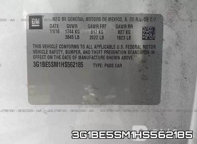3G1BE5SM1HS562185 фото 10