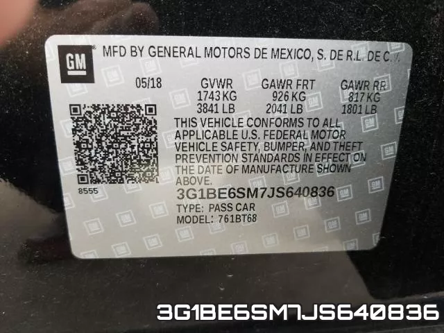 3G1BE6SM7JS640836 фото 2