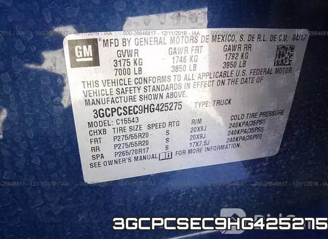 3GCPCSEC9HG425275 фото 10