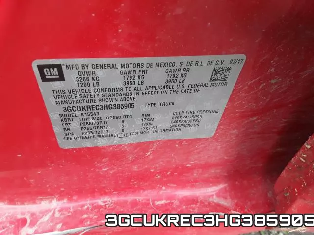 3GCUKREC3HG385905 фото 2