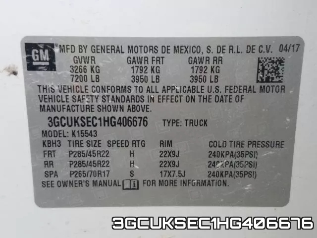 3GCUKSEC1HG406676 фото 2