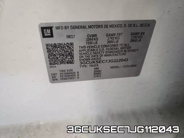 3GCUKSEC7JG112043 фото 2