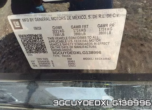 3GCUYDEDXLG138996 фото 10