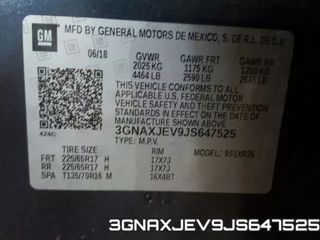 3GNAXJEV9JS647525 фото 2