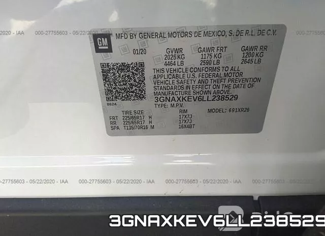 3GNAXKEV6LL238529 фото 10