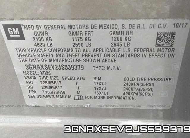 3GNAXSEV2JS539379 фото 10