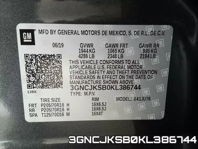 3GNCJKSB0KL386744 фото 2