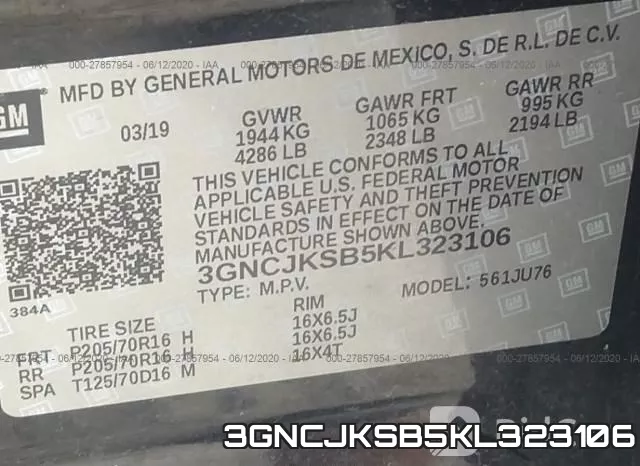 3GNCJKSB5KL323106 фото 10