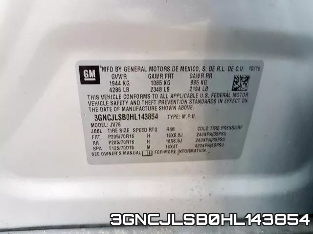 3GNCJLSB0HL143854 фото 2