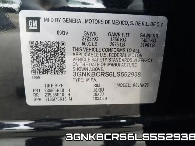 3GNKBCRS6LS552938 фото 2