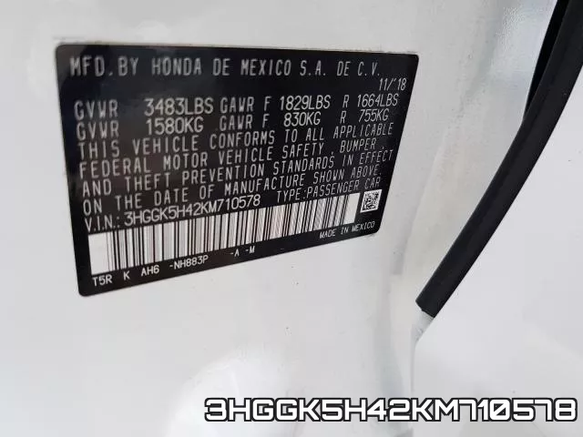 3HGGK5H42KM710578 фото 2