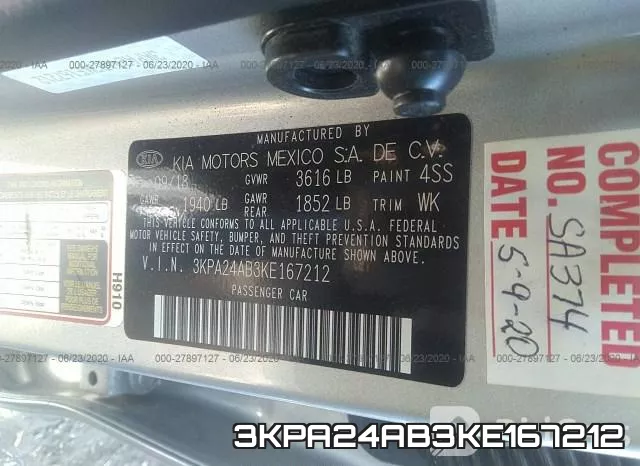 3KPA24AB3KE167212 фото 10