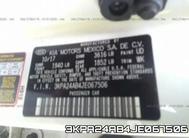 3KPA24AB4JE067506 фото 10
