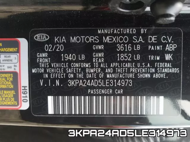 3KPA24AD5LE314973 фото 2