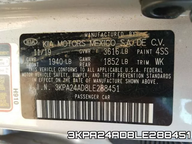 3KPA24AD8LE288451 фото 2