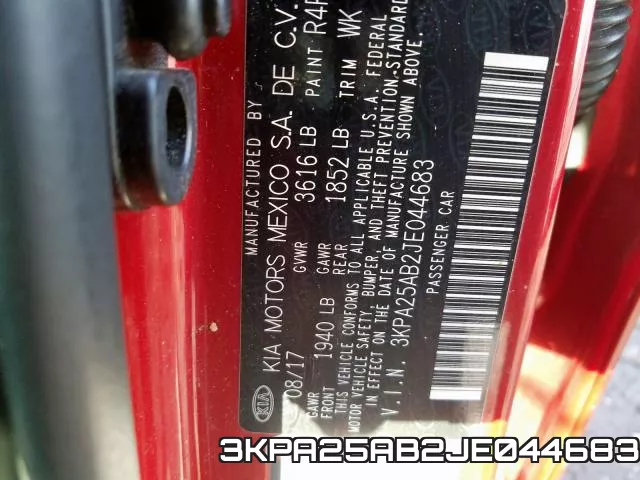 3KPA25AB2JE044683 фото 2